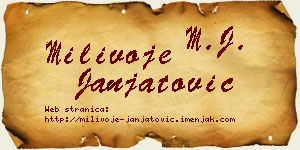 Milivoje Janjatović vizit kartica